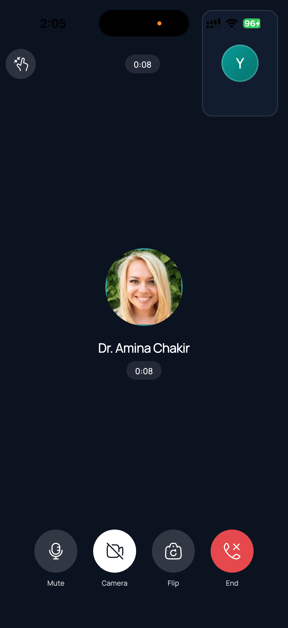 Video consultation in the Sanpha app
